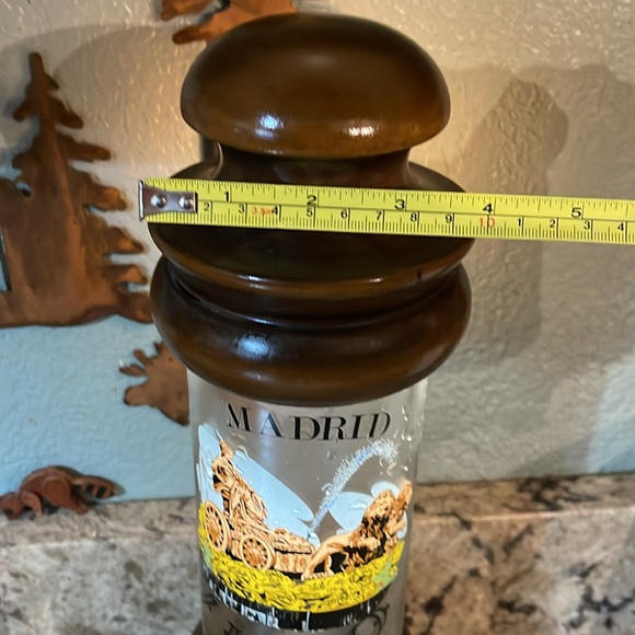 Vintage Bar Bottle Dispenser Wine Liquor VINO Decanter Glass Wood Spigot WORKS - Picture 14 of 16